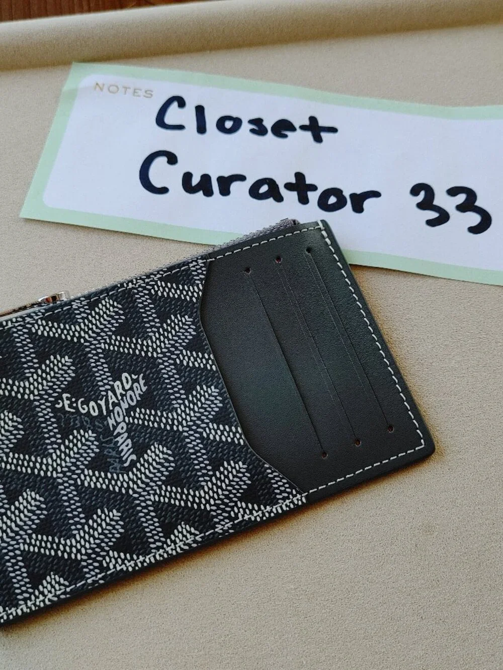 Goyard Bourbon Zipper Grey Card Holder Wallet